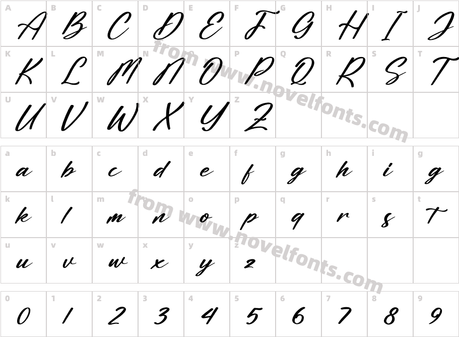 Saturday Bright ItalicCharacter Map