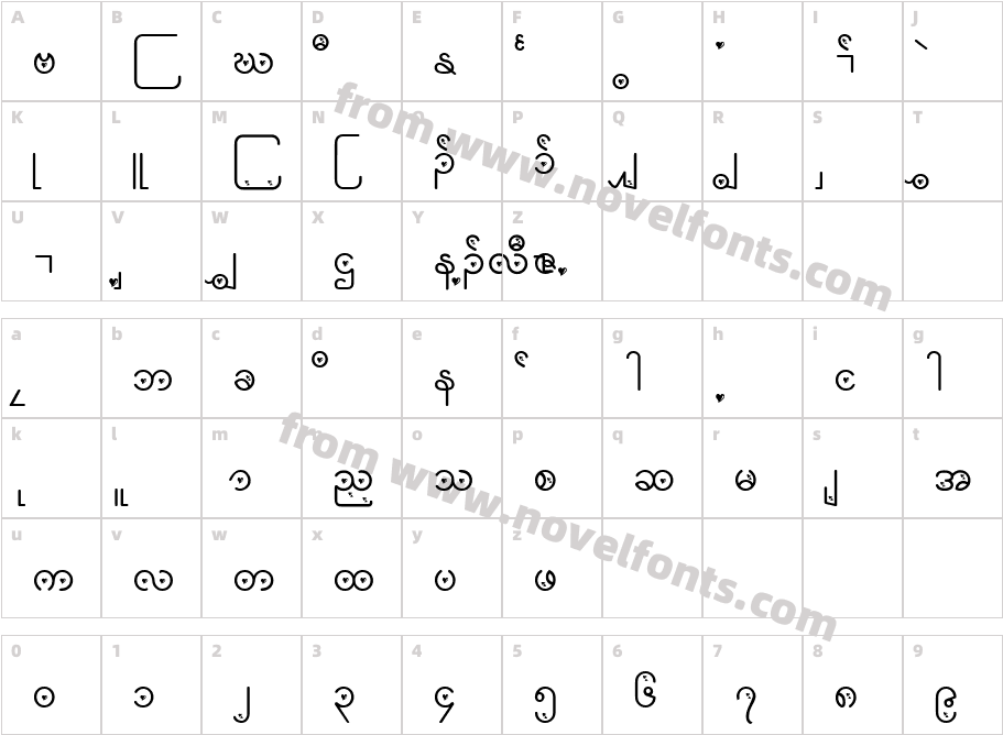 Saw cfcr005Character Map