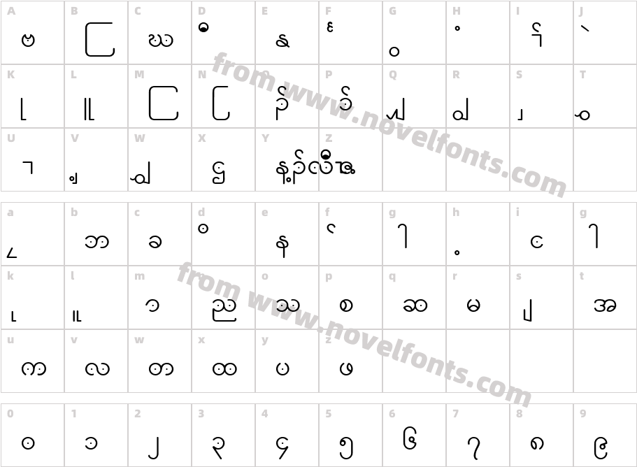 Saw cfcr006Character Map