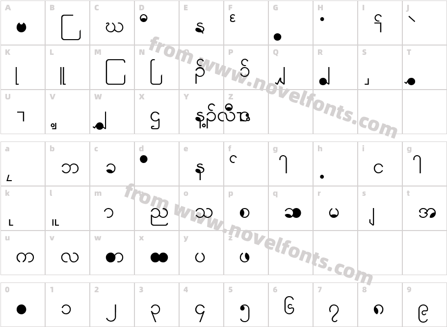 Saw cfcr007Character Map