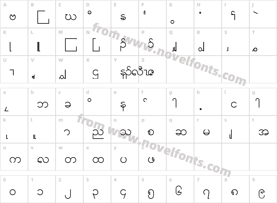 Saw cfcr008Character Map