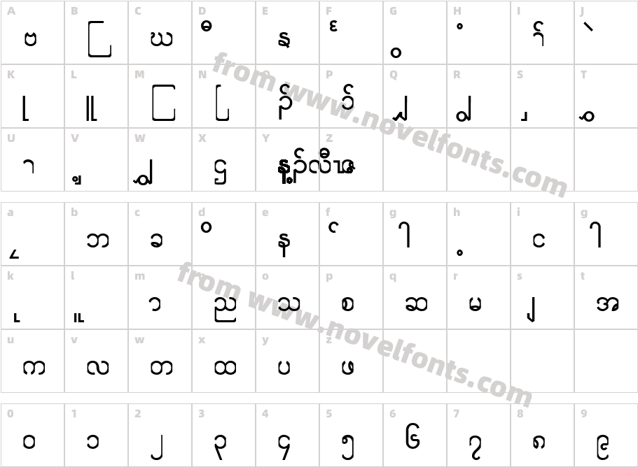 Saw cfcr009Character Map