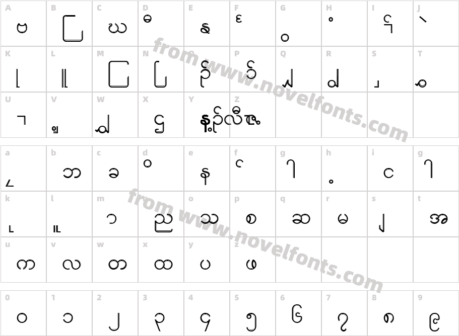 Saw cfcr010Character Map