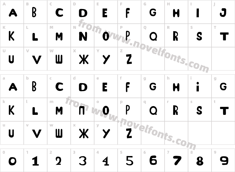 SawfontCharacter Map