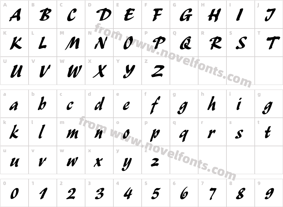 SayerEspritBQ-BoldCharacter Map