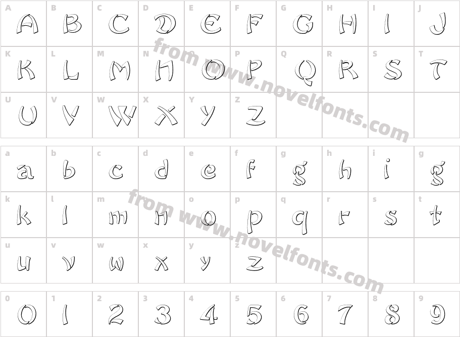 SayonaraBeveledCharacter Map