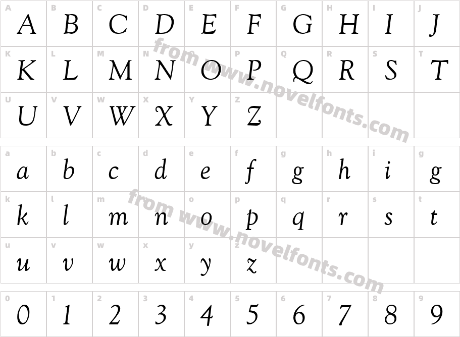 ScaGoudy  ItalicCharacter Map