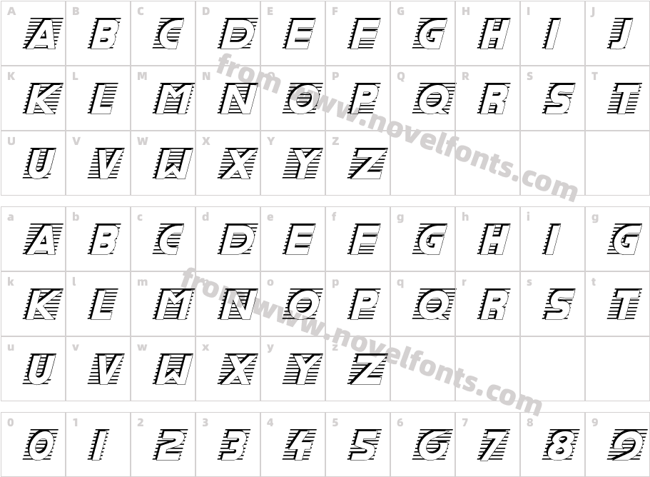 ScanningFontCharacter Map