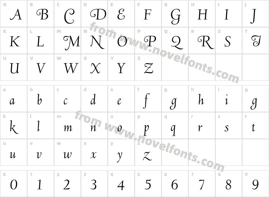 DeepdeneLWAlt-ItalicCharacter Map