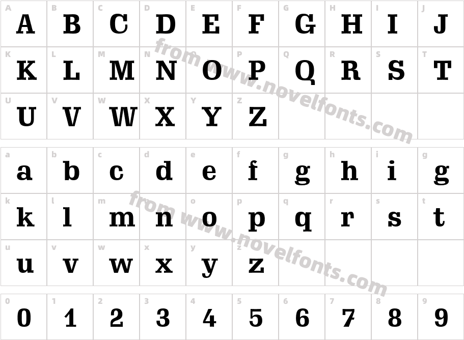 Schadow Bold BTCharacter Map