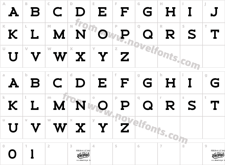 Schein SlabCharacter Map