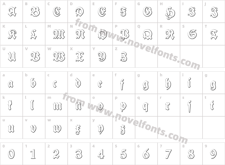 SchneidlerHalbFetteBeveledCharacter Map