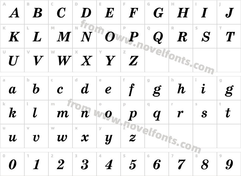 SchoolBookC-BoldItalicCharacter Map