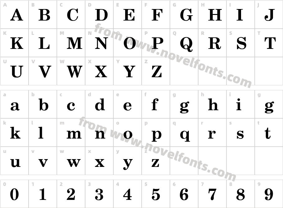 Schoolbook BoldCharacter Map