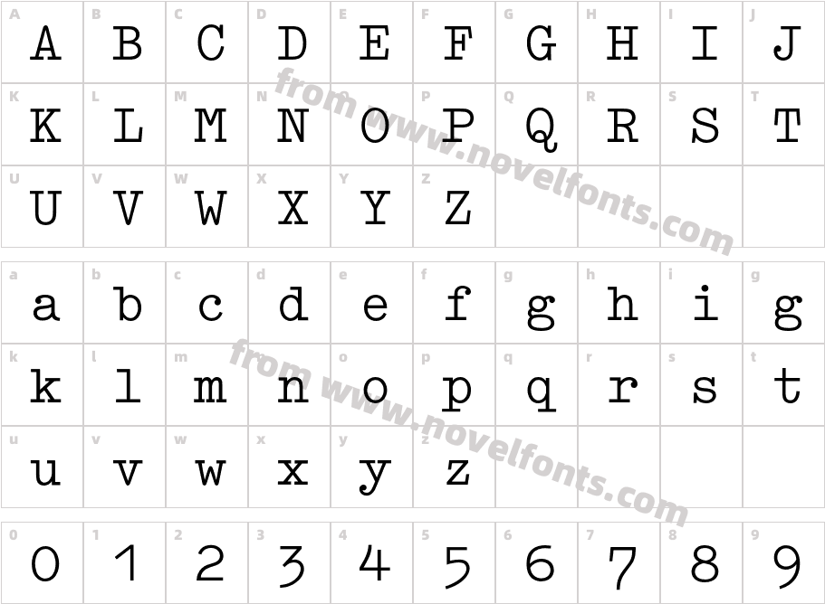 SchreibMaschinenschriftBQCharacter Map