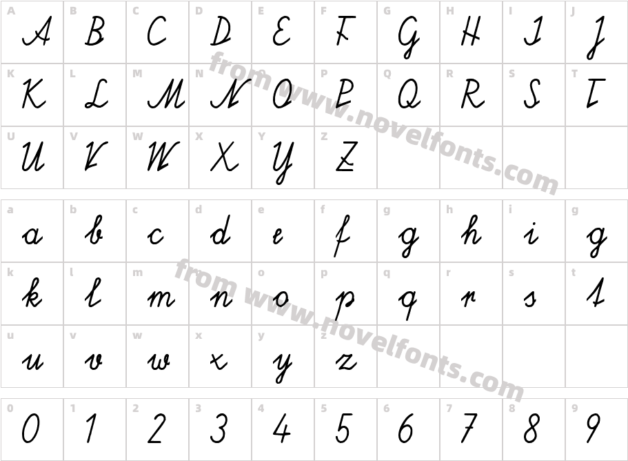 Schulschrift95  NormalCharacter Map