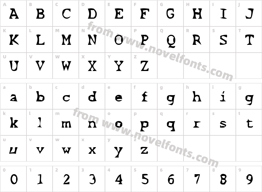 Scissor Cuts 2Character Map