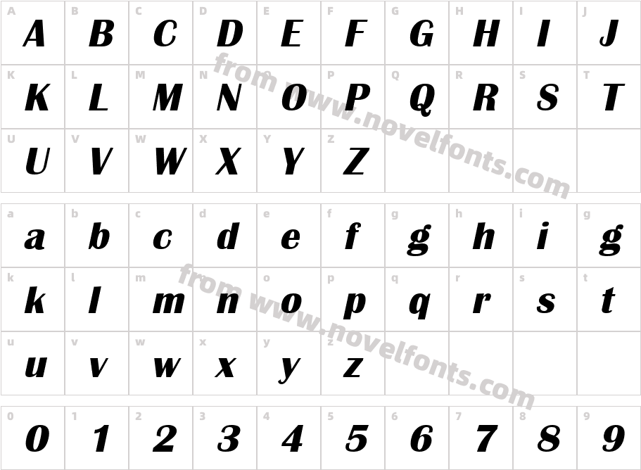 Scotsdale ItalicCharacter Map