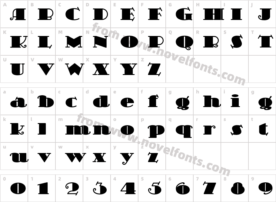 ScramGravyITCStdCharacter Map