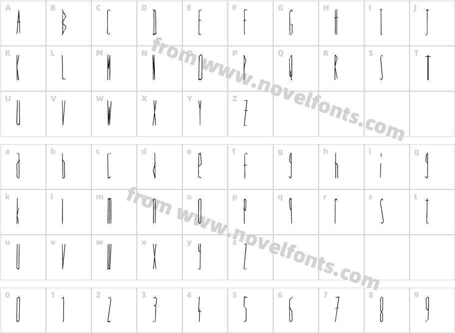 Scrapes BoldCharacter Map