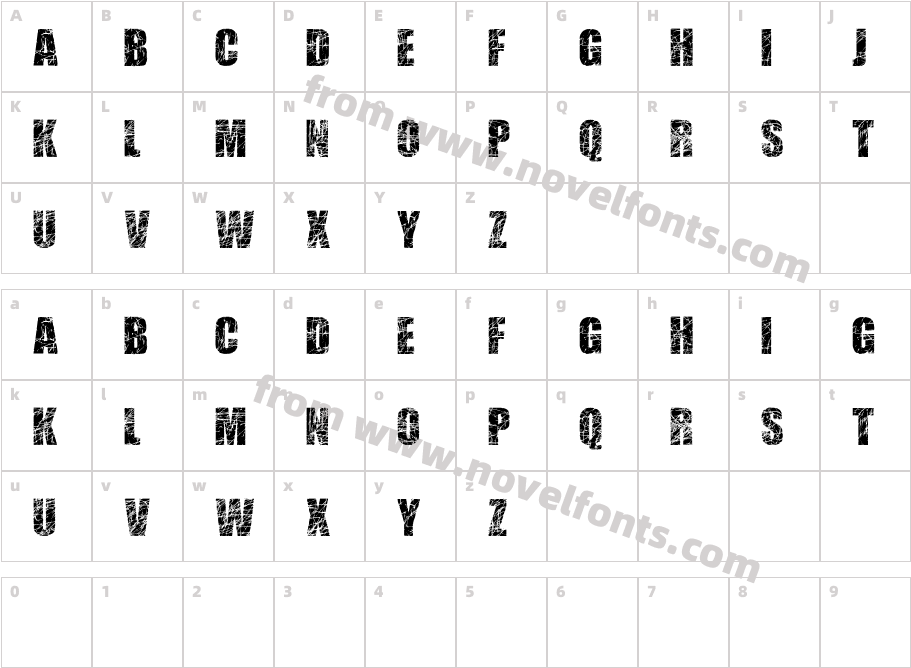 ScratchedLettersCharacter Map