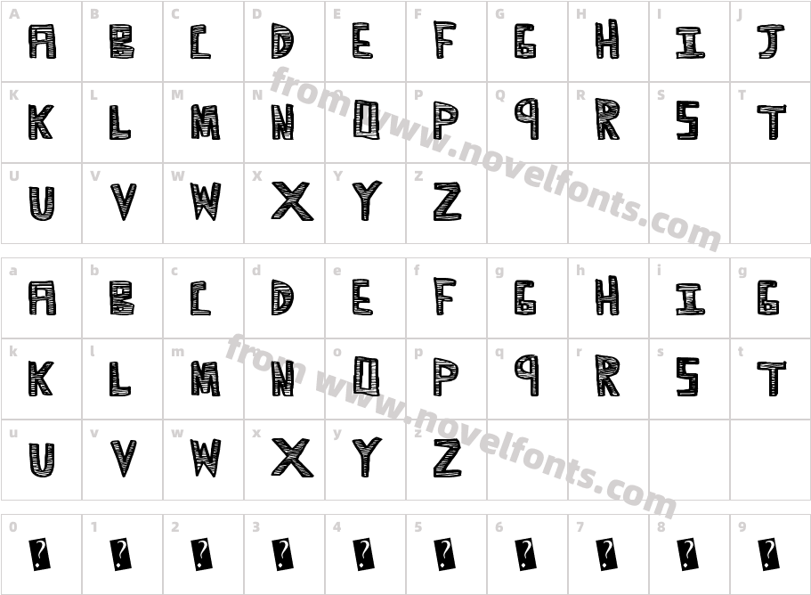 ScribbleTimeCharacter Map