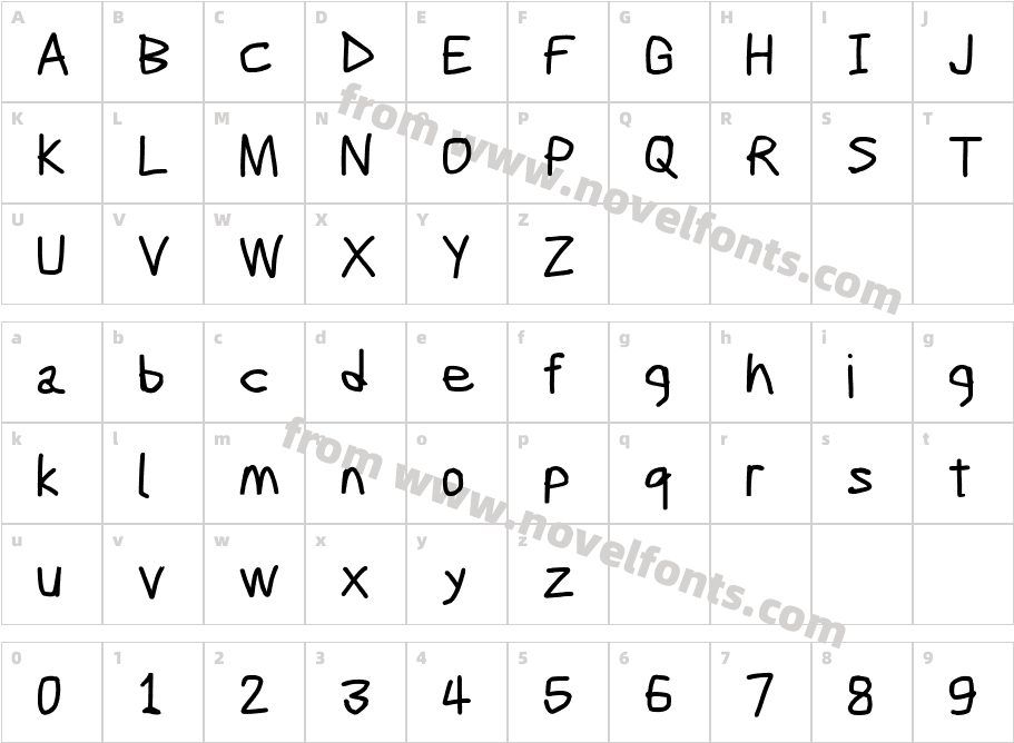 Scribbler ExtraBoldCharacter Map