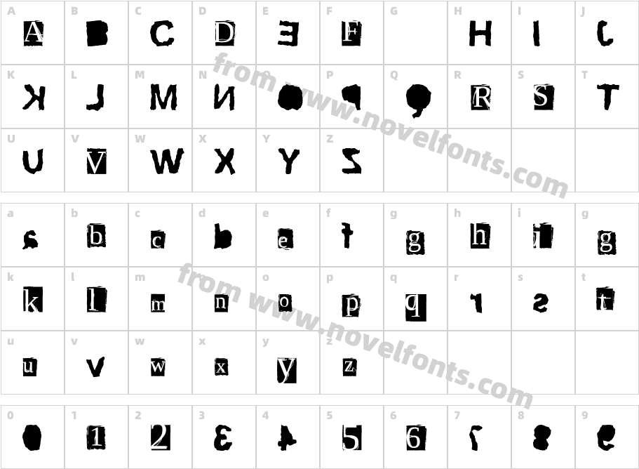 ScriptSERIF ripTRASHCharacter Map