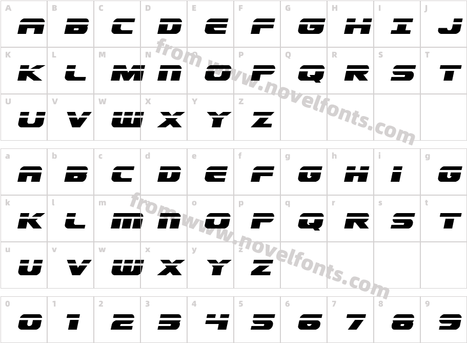 Dekaranger Laser ItalicCharacter Map