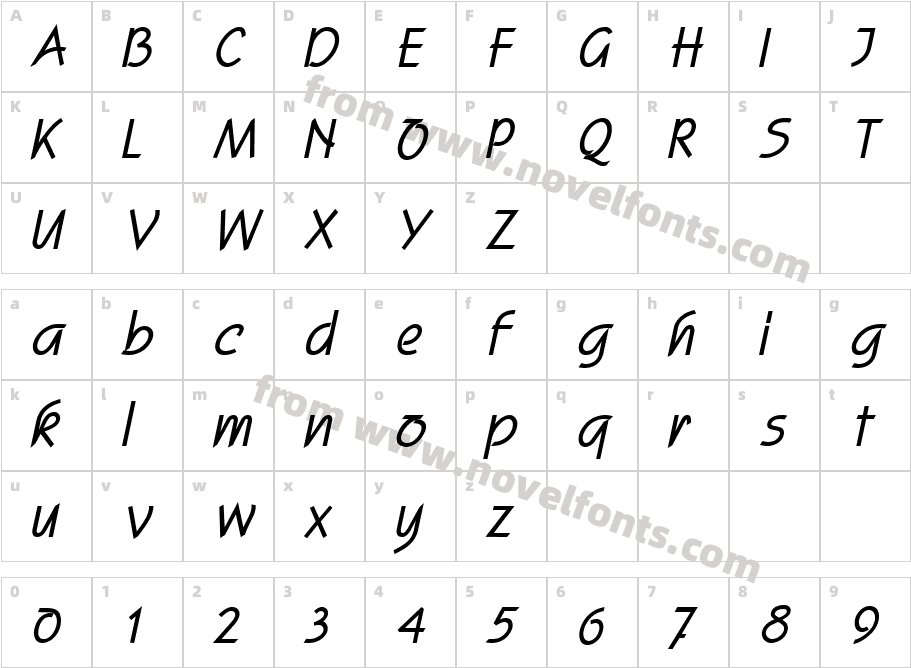 Scroll Heavy ItalicCharacter Map