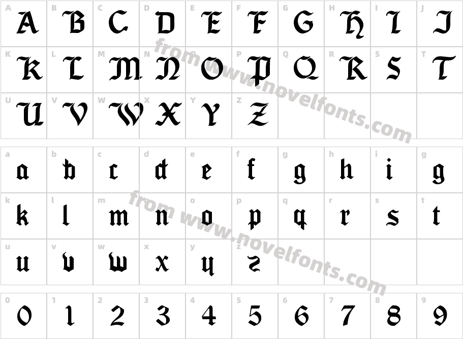 Seagram tfbCharacter Map