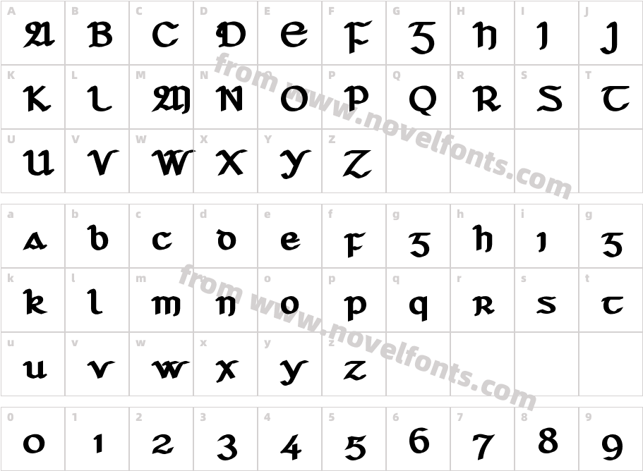 Seanchló DubhCharacter Map