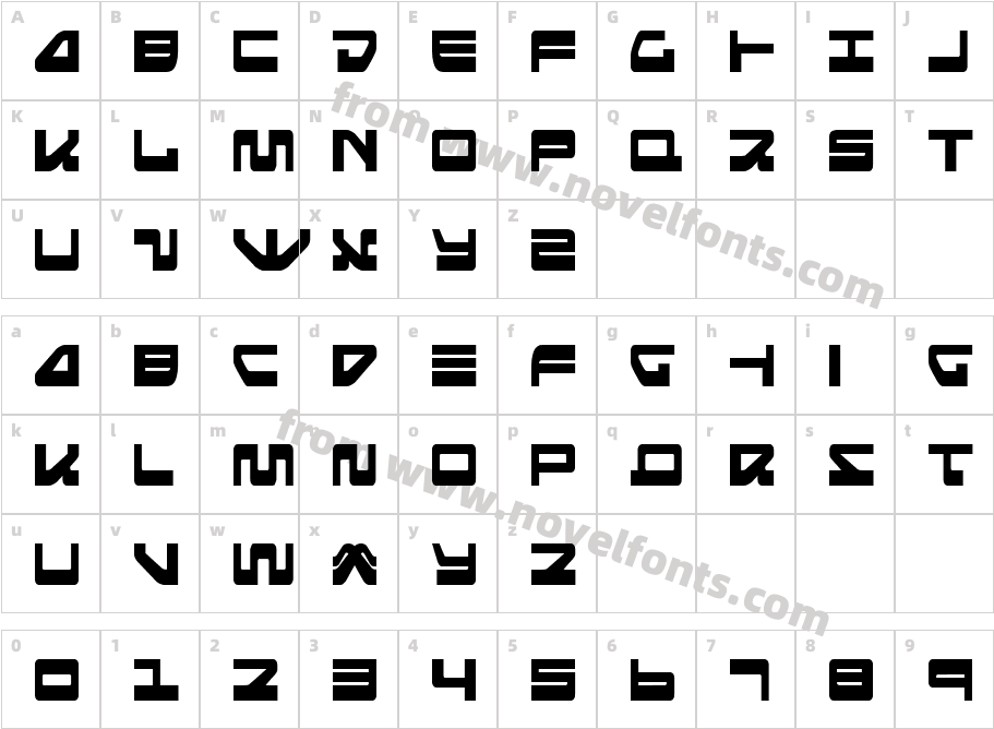 Searider Falcon CondensedCharacter Map