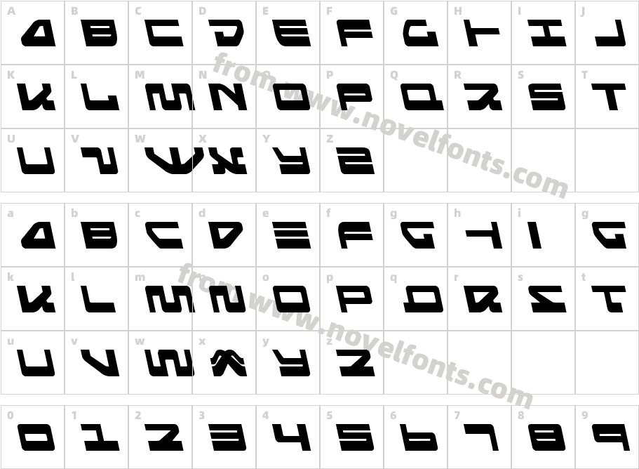 Searider Falcon LeftalicCharacter Map