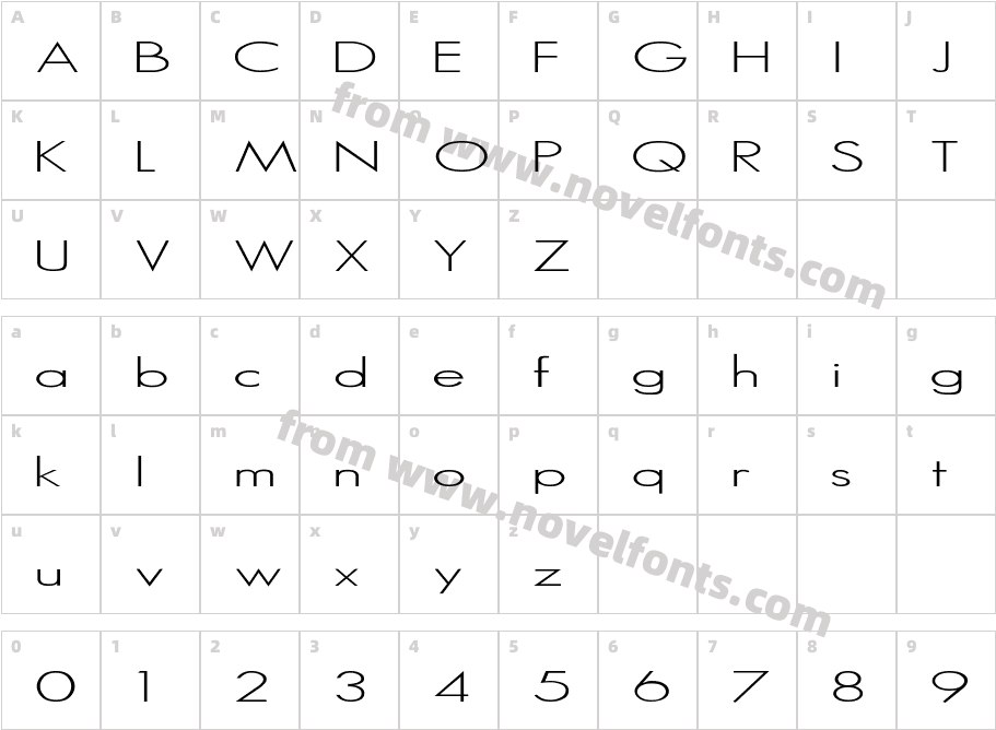 SeasSerifCharacter Map