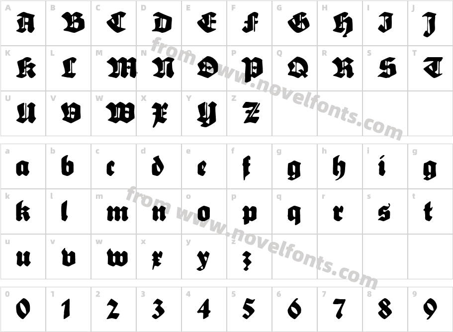 Sebaldus-GotischCharacter Map