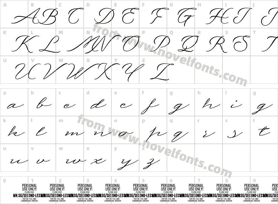 Second Lesson PERSONAL USE RegularCharacter Map