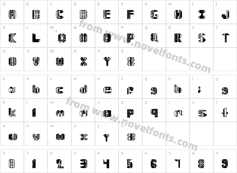 Delarmente MediumCharacter Map