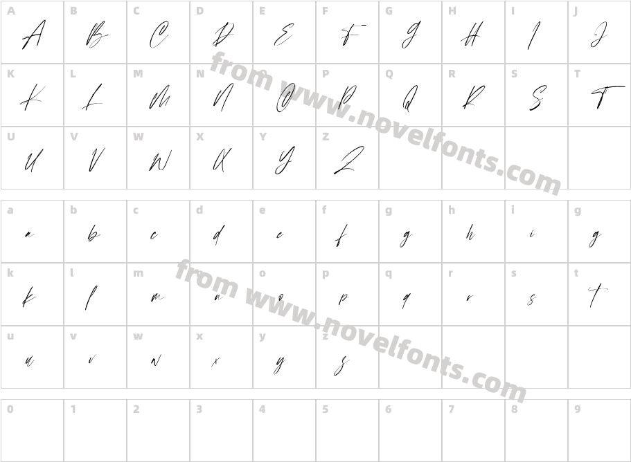 Sellyamor Free RegularCharacter Map