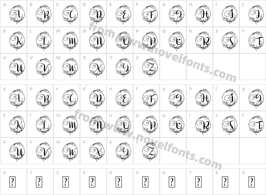 Delia MonogramCharacter Map