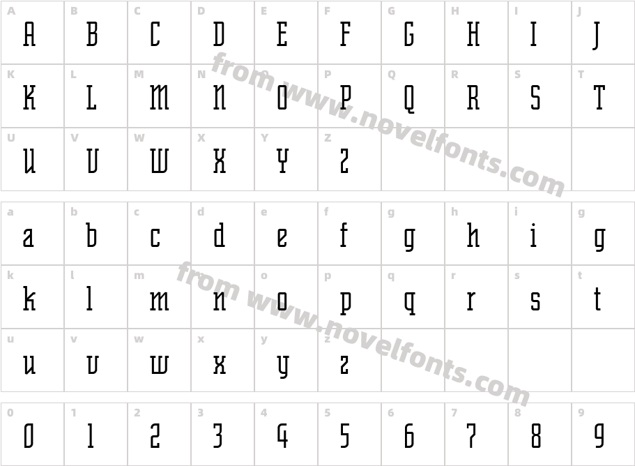 SenatorThin RegularCharacter Map