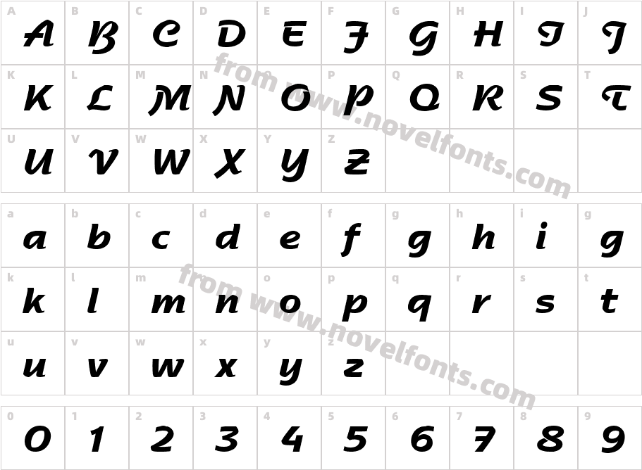 Sentimental Script SSi BoldCharacter Map