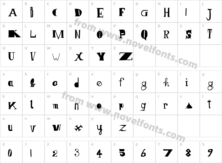 Senza cuoreCharacter Map