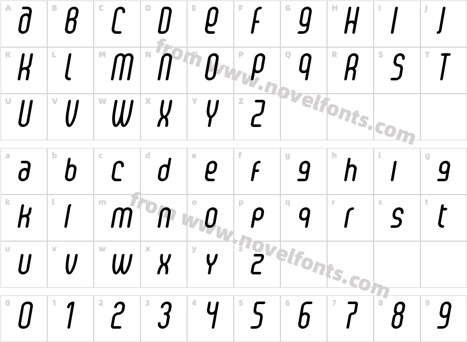 Senzi Bold ItalicCharacter Map