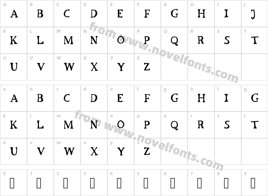 Ser Serif RegularCharacter Map