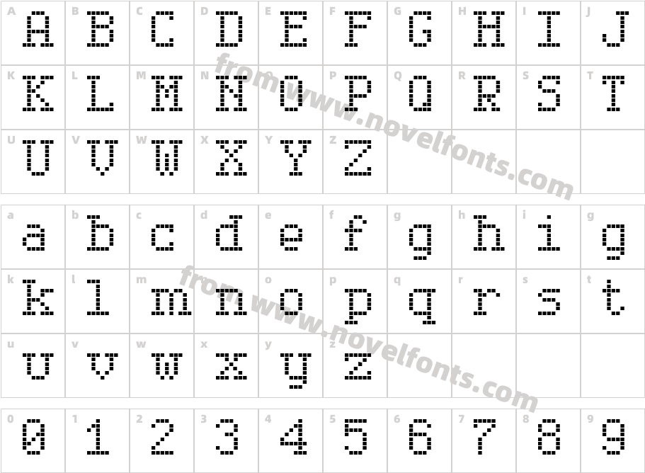 Serif LED Board-7Character Map