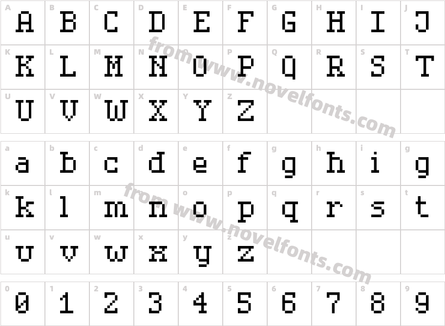 Serif Pixel-7Character Map