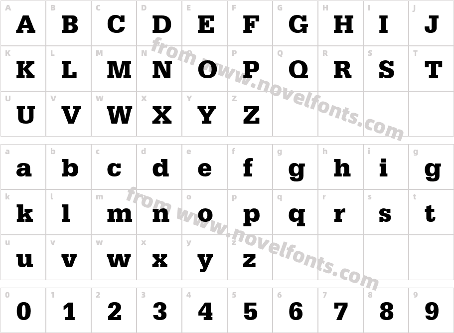 Serifa Black BTCharacter Map