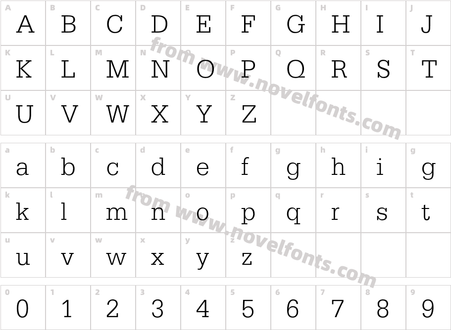 Serifa-LightCharacter Map