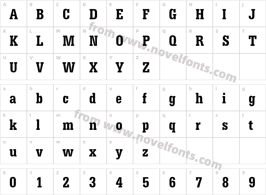 SerifaBT-BoldCondensedCharacter Map